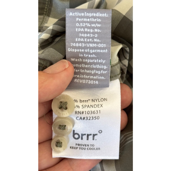 SIMMS Fishing Shirt Mens XL Plaid Long Sleeve Button Up Insect Shield Bugstopper - Picture 9 of 10